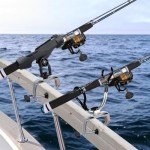LBW Boat Fishing Rod Holder Dock Fishing Pole Holder 360 Degree Adjustable Dual-use Clamp on Rod Holder for Boat Aluminum Alloy Fishing Tackle Tool 2 Pack