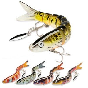 SOSOFISH Fishing Lures with Spinner Baits Blades for Topwater, Swimbait for Trout and Bass Slow Sinking, 5pcs Fishing Hard Baits (8D)