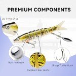 SOSOFISH Fishing Lures with Spinner Baits Blades for Topwater, Swimbait for Trout and Bass Slow Sinking, 5pcs Fishing Hard Baits (8D)
