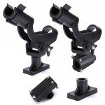 LBW Boat Fishing Rod Holders Side Deck Mount Kayak Rod Holder Adjustable Fishing Pole Holders for Boat Canoe Rail Mount 2 Pack