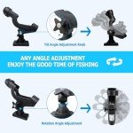 LBW Boat Fishing Rod Holders Side Deck Mount Kayak Rod Holder Adjustable Fishing Pole Holders for Boat Canoe Rail Mount 2 Pack