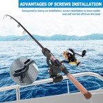 LBW Boat Fishing Rod Holders Side Deck Mount Kayak Rod Holder Adjustable Fishing Pole Holders for Boat Canoe Rail Mount 2 Pack