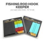 Universal Fishing Hook Keeper - Silicone Secure Holder for All Rods (Ultra Light to Sea), 12-Pack with Nylon Zip Ties