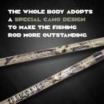 Camo Casting Fishing Rod Medium 2 Piece Fishing Rods with Case/Bag Carbon Fiber Fishing Pole with SIC Ring Stainless Guides for Freshwater, Trout, Bass, Walleye, Crappie Etc.