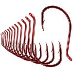 XFISHMAN Octopus Hook - Circle Hooks, Freshwater & Saltwater, Red, Size 4, 100-Pack