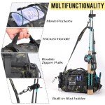 Sougayilang Fishing Tackle Bags with 3600 Tackle Tray - Fishing Tackle Storage Bags for Saltwater or Freshwater Fishing Gear - Padded Shoulder Strap - Tackle Box Bag Fishing Bag(Green)
