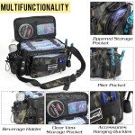 Sougayilang Fishing Tackle Bags with 3600 Tackle Tray - Fishing Tackle Storage Bags for Saltwater or Freshwater Fishing Gear - Padded Shoulder Strap - Tackle Box Bag Fishing Bag(Green)
