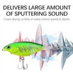 MTKZKAF Top Water Fishing Lures Whopper Popper Fishing Lure for Bass topwater 3D Eyes Bait with Propeller Tail for Catfish,Pike Perch Floating Pencil Bass Freshwater or Saltwater