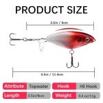 MTKZKAF Top Water Fishing Lures Whopper Popper Fishing Lure for Bass topwater 3D Eyes Bait with Propeller Tail for Catfish,Pike Perch Floating Pencil Bass Freshwater or Saltwater