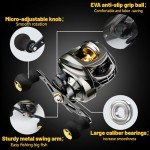 Lacusmall Baitcaster Reels, Fishing Reels with 7.2:1 Gear Ratio, Baitcasting Reel with Magnet Braking System, Bait Casters Reel,Smooth 17.6 LB Max Drag(Right Hand)