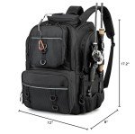 WANOON 42L Waterproof Fishing Bag with Rod Holder,A Movable Partition and An Insulated Liner, It Is also A Large Lightweight Hiking Backpack