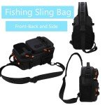 Chardime Fishing Sling Pack with multiple pockets, waterproof fishing Backpack with adjustable straps for anglers - Versatile small fishing backpack(green camouflage)