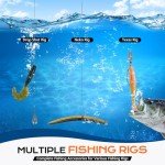 PLUSINNO 449pcs Fishing Gear Accessories Kit, Fishing Tackle Box with Tackle Included, Fishing Hooks, Fishing Weights Sinkers, Jig Heads, Fishing Tackle Set Equipment for Bass Trout, Gifts for men