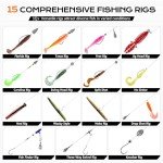 PLUSINNO 449pcs Fishing Gear Accessories Kit, Fishing Tackle Box with Tackle Included, Fishing Hooks, Fishing Weights Sinkers, Jig Heads, Fishing Tackle Set Equipment for Bass Trout, Gifts for men