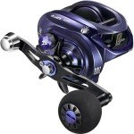 Piscifun Alijoz 400 Baitcaster Fishing Reel, 35Lbs Max Drag Aluminum Alloy Frame Baitcasting Reel, 6.6:1 Gear Ratio Freshwater & Saltwater Low Profile Casting Reel for Musky, Blue-Violet Right Handle