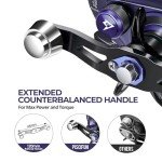 Piscifun Alijoz 400 Baitcaster Fishing Reel, 35Lbs Max Drag Aluminum Alloy Frame Baitcasting Reel, 6.6:1 Gear Ratio Freshwater & Saltwater Low Profile Casting Reel for Musky, Blue-Violet Right Handle