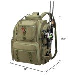 WANOON Fishing Backpack With Rod Holder,Tackle Backpack with 4 Tackle Boxes .Large Fishing Bag