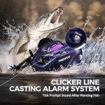 Piscifun Alijoz 400 Baitcaster Fishing Reel, 35Lbs Max Drag Aluminum Alloy Frame Baitcasting Reel, 6.6:1 Gear Ratio Freshwater & Saltwater Low Profile Casting Reel for Musky, Blue-Violet Right Handle