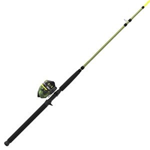 Zebco Big Cat Spincast Reel and Fishing Rod Combo, 8-Foot 2-Piece Fishing Pole, Dial-Adjustable Magnum Drag, Pre-Spooled with 25-Pound Hi-Vis Line, Size 80 Reel, Forest Green