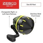Zebco Big Cat Spincast Reel and Fishing Rod Combo, 8-Foot 2-Piece Fishing Pole, Dial-Adjustable Magnum Drag, Pre-Spooled with 25-Pound Hi-Vis Line, Size 80 Reel, Forest Green