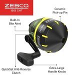 Zebco Big Cat Spincast Reel and Fishing Rod Combo, 8-Foot 2-Piece Fishing Pole, Dial-Adjustable Magnum Drag, Pre-Spooled with 25-Pound Hi-Vis Line, Size 80 Reel, Forest Green