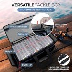 Reaction Tackle Fishing Tackle Bag - Salt Water Resistant Tackle Box, 1000D PVC Waterproof Material, Durable Liner, Removable Dividers, for 3600/3700 Trays, XL