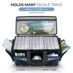 Reaction Tackle Fishing Tackle Bag - Salt Water Resistant Tackle Box, 1000D PVC Waterproof Material, Durable Liner, Removable Dividers, for 3600/3700 Trays, XL