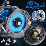 Burning Shark Trolling Reel Saltwater Level Wind Reels, Drag Reels Boat Fishing for Sea Bass Grouper Salmon- AAT40L
