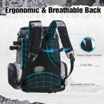 Piscifun Fishing Tackle Backpack with Rod Holders & 4 Tackle Boxes, Waterproof Rain Cover, Bottle Holder, Water-resistant Fishing Bag Store Fishing Gear & Equipment, Veil Camouflage