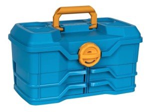 Flambeau Outdoors NextGen 4/0 Medium Fishing Tackle Box, 4 Pivot Trays, 23 Compartments, Advanced Tackle Storage Organizer, Blue