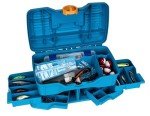 Flambeau Outdoors NextGen 4/0 Medium Fishing Tackle Box, 4 Pivot Trays, 23 Compartments, Advanced Tackle Storage Organizer, Blue