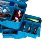 Flambeau Outdoors NextGen 4/0 Medium Fishing Tackle Box, 4 Pivot Trays, 23 Compartments, Advanced Tackle Storage Organizer, Blue