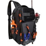 Tactical Fishing Sling Backpack Outdoor Fishing Tackle Storage Bag for Gear and Equipment Shoulder Backpacks-Gift for Men (Black)
