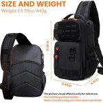 Tactical Fishing Sling Backpack Outdoor Fishing Tackle Storage Bag for Gear and Equipment Shoulder Backpacks-Gift for Men (Black)