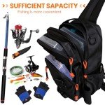 Tactical Fishing Sling Backpack Outdoor Fishing Tackle Storage Bag for Gear and Equipment Shoulder Backpacks-Gift for Men (Black)