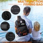 Tactical Fishing Sling Backpack Outdoor Fishing Tackle Storage Bag for Gear and Equipment Shoulder Backpacks-Gift for Men (Black)
