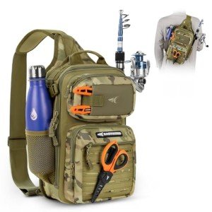 KastKing BlowBak Tactical Sling Tackle Bag-Lightweight Fishing Backpack Storge Fishing Gear and Equipment,Gift for Men