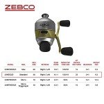 Zebco 33 Gold Spincast Fishing Reel, Changeable Right or Left-Hand Retrieve, All-Metal Gears, Pre-Spooled Cajun Fishing Line, Silver/Gold
