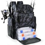 YOLIBON Fishing Tackle Backpack With Rod Holders, 45L Large Tackle Bag & Fishing Tackle Backpack for Fishing, Camping, Hiking,Camouflage