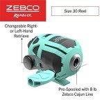 Zebco Kids Rambler Spincast Reel and Fishing Rod Combo, 5-Foot 3-Inch 2-Piece Fishing Pole, Size 30 Reel, Changeable Right- or Left-Hand Retrieve, Pre-Spooled with 8-Pound Zebco Cajun Line