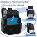 YOLIBON Fishing Tackle Backpack With Rod Holders, 45L Large Tackle Bag & Fishing Tackle Backpack for Fishing, Camping, Hiking,Camouflage