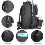 LEOMOO Fishing Tackle Backpack With Rod Holders, 40L Large Backpack for Fishing, Camping, Hiking