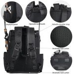 LEOMOO Fishing Tackle Backpack With Rod Holders, 40L Large Backpack for Fishing, Camping, Hiking