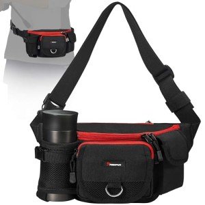 Piscifun Fishing Bag Portable Outdoor Fishing Tackle Bags Multiple Waist Bag Fanny Pack …, Black, One Size, Fishing Tackle Storage Bags