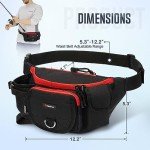 Piscifun Fishing Bag Portable Outdoor Fishing Tackle Bags Multiple Waist Bag Fanny Pack …, Black, One Size, Fishing Tackle Storage Bags