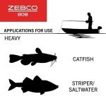 Zebco 808 Saltfisher Spincast Fishing Reel, Size 80 Reel, Changeable Right- or Left-Hand Retrieve, Pre-Spooled with 20-Pound Fishing Line, Stainless Steel Ball Bearing Drive, Silver