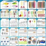 Japior Large 3 Layers Tackle Box with Tackle Included - 471 Pcs Fishing Gear Accessories Kit Contains Minnow,VIB,Crankbaits,Hooks, Weights,Other Accessories Fishing Gifts for Men and Adults