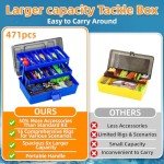 Japior Large 3 Layers Tackle Box with Tackle Included - 471 Pcs Fishing Gear Accessories Kit Contains Minnow,VIB,Crankbaits,Hooks, Weights,Other Accessories Fishing Gifts for Men and Adults