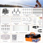 Large 3 Layers Tackle Box with Fishing Tackle Included, 423 Pcs Fishing Lures Kit Crankbaits Fishing Hooks Spoon Worm Tackle Fishing Bait Accessories for Bass Trout Freshwater Saltwater