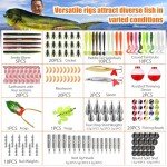 Large 3 Layers Tackle Box with Fishing Tackle Included, 423 Pcs Fishing Lures Kit Crankbaits Fishing Hooks Spoon Worm Tackle Fishing Bait Accessories for Bass Trout Freshwater Saltwater
